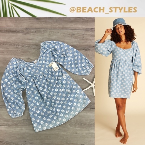 🔆BILLABONG🔆 Wrangler Just A Dream Babydoll Dress - Picture 1 of 17